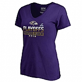 Women Ravens Purple 2018 NFL Playoffs Ravens Flock T-Shirt